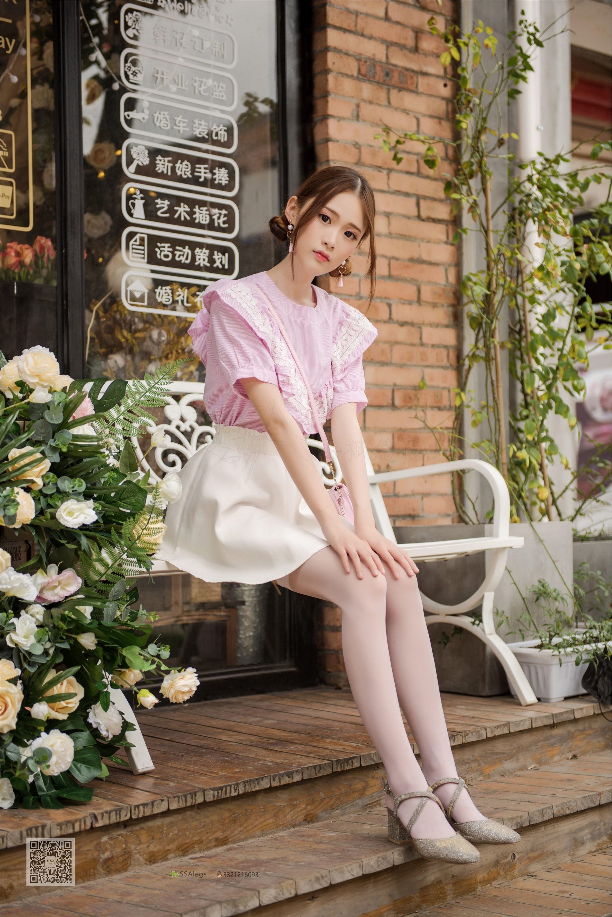 SSA丝社 NO.009 小琪琪 超薄5D长筒袜街拍